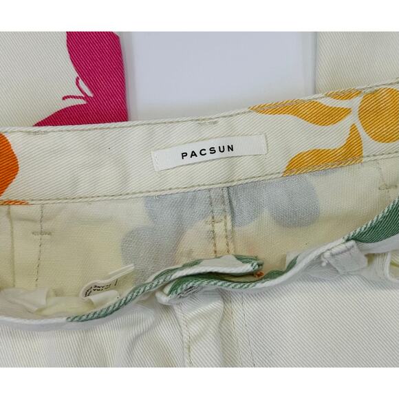 PacSun High Rise Wide Leg Carpenter Sz 27 Multicolor Floral & Butterfly Print - Picture 9 of 12